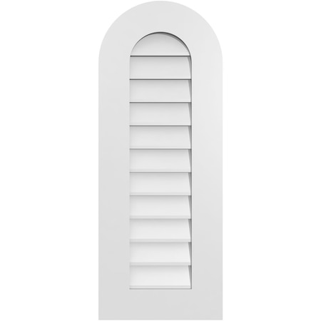 Ekena Millwork Round Top Surface Mount PVC Gable Vent: Non-Functional, w/ 3-1/2"W x 1"P Standard Frame, 14"W x 36"H GVPRT14X3601SN